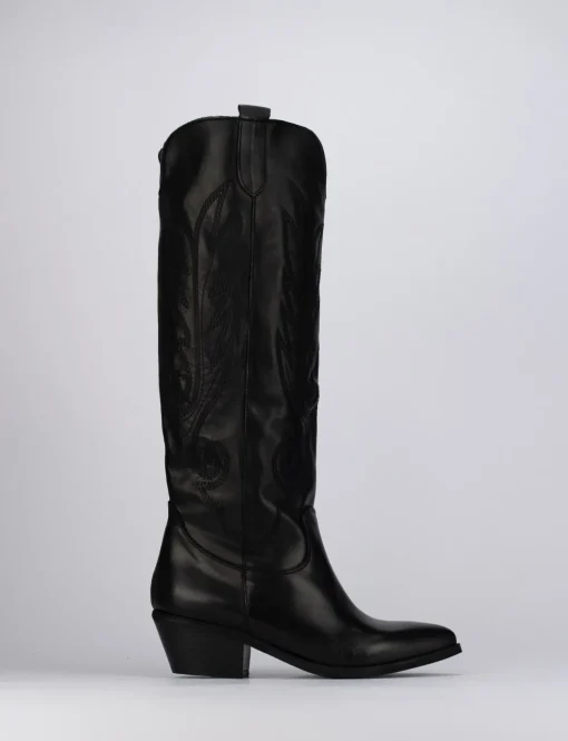 Stivale tronchetto tacco 4 cm nero pelle