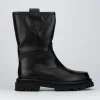 Stivale tronchetto tacco 2cm nero pelle