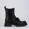 Stivale tronchetto tacco 1 cm nero pelle