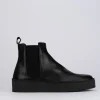 Stivale tronchetto tacco 1 cm nero pelle