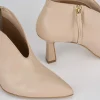 Stivale tronchetto tacco 6 cm rosa pelle