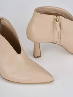 Stivale tronchetto tacco 6 cm rosa pelle