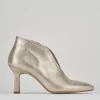 Stivale tronchetto tacco 6 cm oro pelle