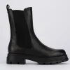 Stivale tronchetto tacco 2 cm nero pelle