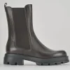 Stivale tronchetto tacco 2 cm testa pelle