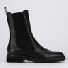 Stivale tronchetto tacco 2 cm nero pelle
