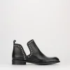 Stivale tronchetto tacco 1 cm nero