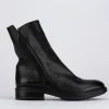 Stivale tronchetto tacco 1 cm nero pelle
