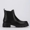 Stivale tronchetto tacco 2 cm nero pelle