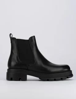 Stivale tronchetto tacco 2 cm nero pelle