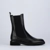 Stivale tronchetto tacco 2 cm nero pelle