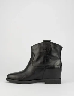 Stivale tronchetto tacco 2 cm con zeppa interna 3cm nero