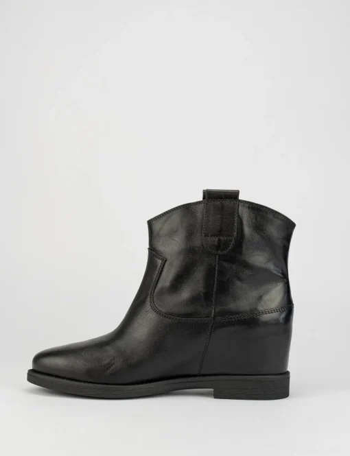 Stivale tronchetto tacco 2 cm con zeppa interna 3cm nero