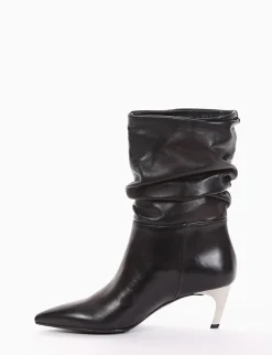 stivale tronchetto tacco 5 cm nero
