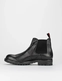 Stivale tronchetto tacco 1 cm nero