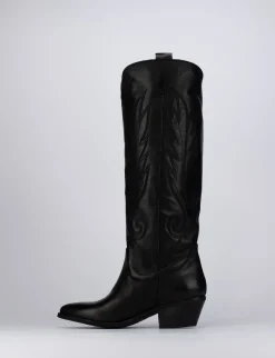 Stivale tronchetto tacco 4 cm nero pelle