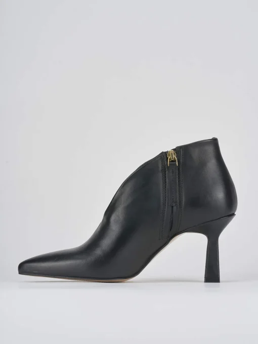 Stivale tronchetto tacco 6 cm nero pelle