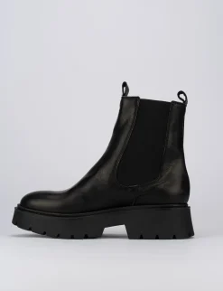 Stivale tronchetto tacco 2 cm nero pelle