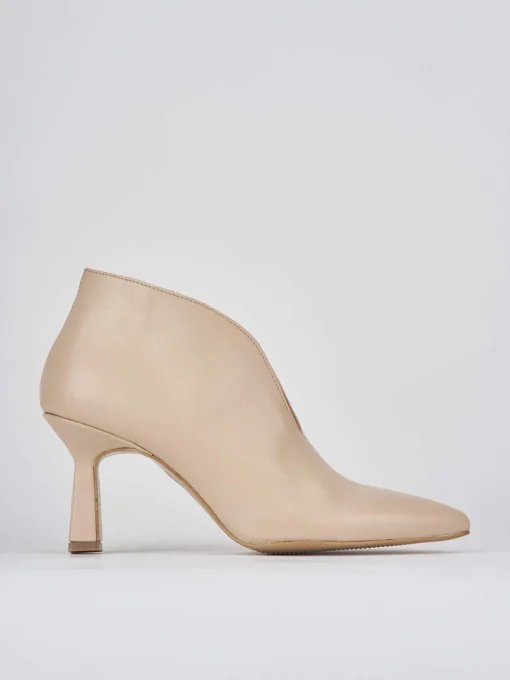 Stivale tronchetto tacco 6 cm rosa pelle