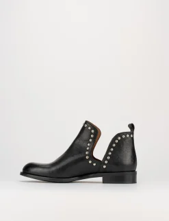 Stivale tronchetto tacco 1 cm nero