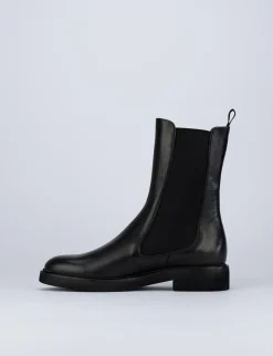 Stivale tronchetto tacco 2 cm nero pelle