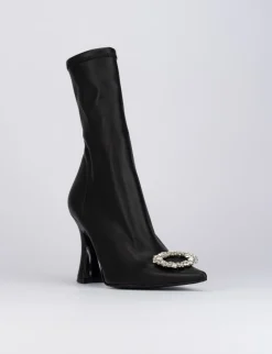 Stivale tronchetto tacco 9 cm nero pelle