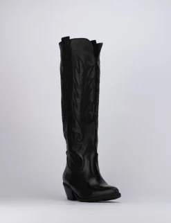 Stivale tronchetto tacco 4 cm nero pelle
