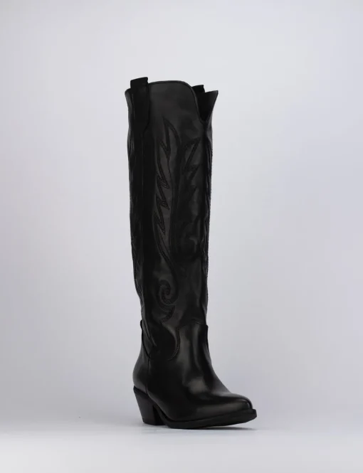 Stivale tronchetto tacco 4 cm nero pelle