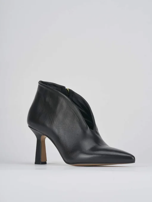 Stivale tronchetto tacco 6 cm nero pelle