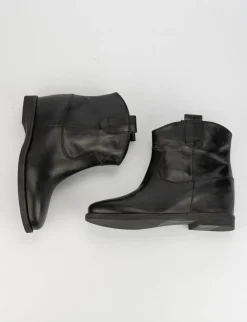 Stivale tronchetto tacco 2 cm con zeppa interna 3cm nero