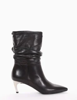 stivale tronchetto tacco 5 cm nero