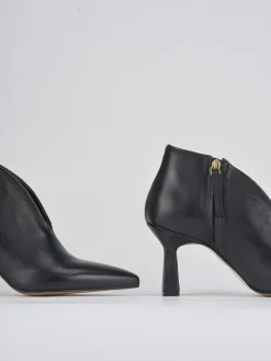 Stivale tronchetto tacco 6 cm nero pelle
