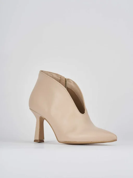 Stivale tronchetto tacco 6 cm rosa pelle