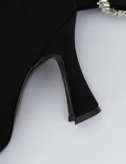 Stivale tronchetto tacco 9 cm nero licra