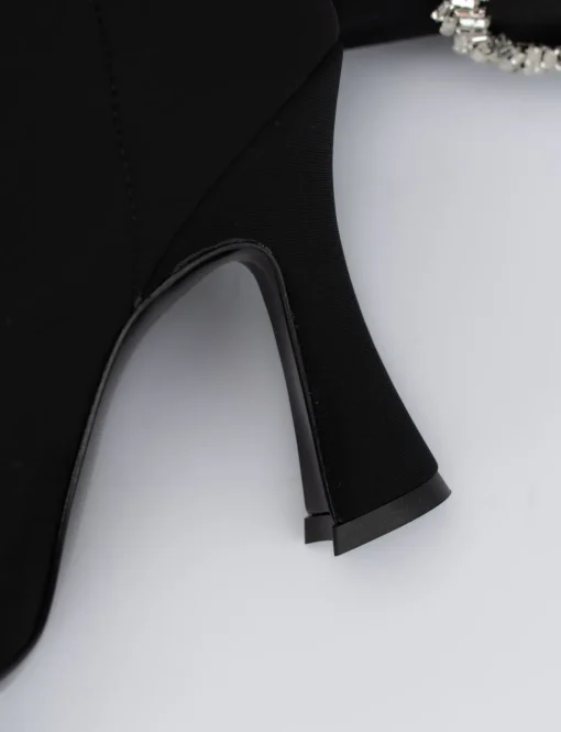 Stivale tronchetto tacco 9 cm nero licra