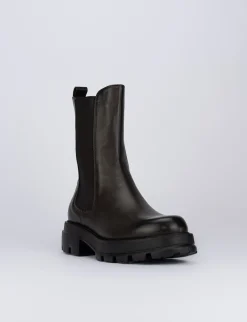 Stivale tronchetto tacco 2 cm testa pelle