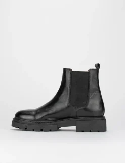 Stivale tronchetto zeppa 3 cm nero