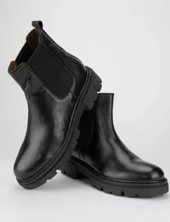 Stivale tronchetto zeppa 3 cm nero