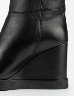 Stivale zeppa 10 cm nero