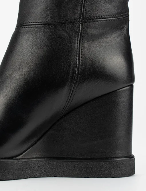 Stivale zeppa 10 cm nero