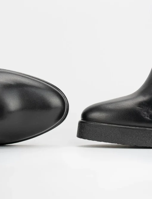 Stivale zeppa 10 cm nero