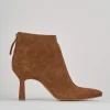Stivaletti tacco 7cm camoscio marrone