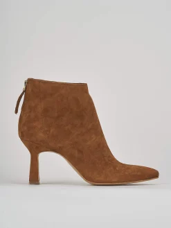 Stivaletti tacco 7cm camoscio marrone