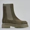 Stivaletti tacco 3cm camoscio verde