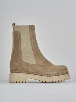 Stivaletti tacco 3cm camoscio marrone