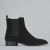 Stivaletti tacco 3cm camoscio nero
