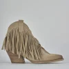 Stivaletti tacco 7cm camoscio beige