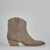 Stivaletti tacco 5cm camoscio beige
