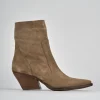 Stivaletti tacco 7cm camoscio marrone