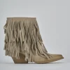 Stivaletti tacco 7cm camoscio beige